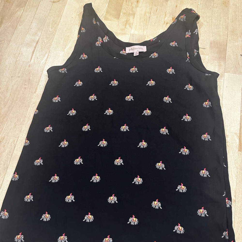Philosophy Black Top with Elephant Detail